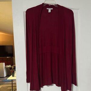 White House Black Market  Deep Red Open Cardigan